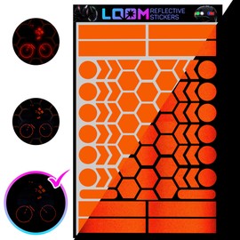 LOOM Reflective Stickers Kit (67pcs-Orange)• Nighttime Safety Waterproof Self-Adhesive Decals for Helmets, Skateboard, Bike, Scooter, E-Bike, Motorcycle & Strollers • Bright Colors
