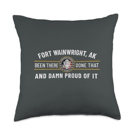 US Army Fort Wainwright Alaska Alumni Retro Vintage Gift Throw Pillow, 18x18, Multicolor