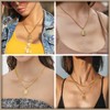 ASUWISH Gold Initial Necklaces for Men and Women, 18K Gold