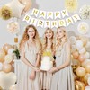 16th Birthday Decorations for Girls, Boho Sand White Gold Balloons,