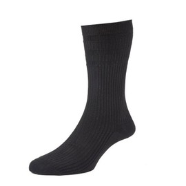 HJ Hall SOFTOP EXTRA EXTRA WIDE TOP Sock COTTON 11-13Black