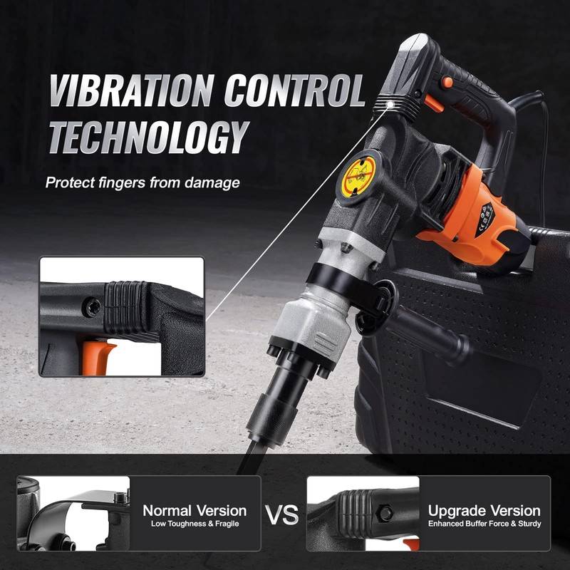VEVOR Demolition Jack Hammer, MAX 1400W Electric Jackhammer Heavy Duty,