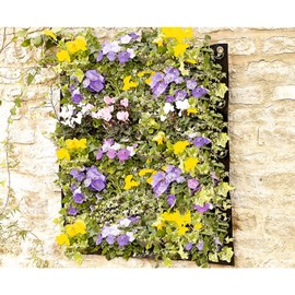 9 Pocket Vertical Wall Planter – Indoor Outdoor Durable Black Hanging Flower Herb Veg Holder for Walls & Fences – Home Office Garden Patio Decoration, Measures 70 x 70cm