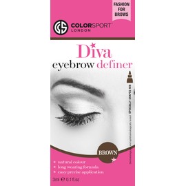 COLORSPORT DIVA Eyebrow Definer, Eyebrow Pen, Semi Permanent Eyebrow Makeup, Waterproof Eyebrow Pen, Dark Brown