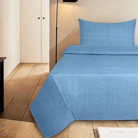 Briarwood Home 100% Cotton Heather Printed Flannel Sheet Set 4 Piece Brushed Turkish Bedding Super Soft, Warm, Cozy, Deep Pocket & Breathable All Season Sheets & Pillow Set (Oxford Blue, Queen)