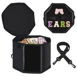Mouse Ear Holder for Adult Women, Park Trip Essentials, Hair Accessories Organizer Travel Case - Safely Stores 10-12 Pairs of Adult Mouse Ear Headbands (11.8"x11.8"x9")