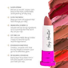 Haute Minute Makeup 4Ever Haute Lipstick – Brown Lipstick Long Lasting, Bold Satin Finish, Vegan, Cruelty-Free - Clean & Natural, Travel-Friendly Lip Color (Meet Me There!)