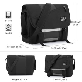 OIWAS Messenger Bags for Men Men's Shoulder Bags 15.6 Inch Laptop Satchel Bag Men Work Bag for Men Anti Theft Water Resistant School Travel Black