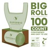 SUPERBIO 2.6 Gallon Compostable Bags with Handles, 100 Count,1 Pack,