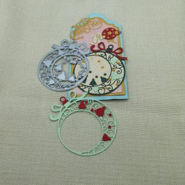 AOOL Snowflake Background Layering Dies for Card Making Christmas Ornament Cutting Cut Stencils DIY Scrapbooking Photo Album Decorative Embossing Paper Templated+Cute Brooch Pin