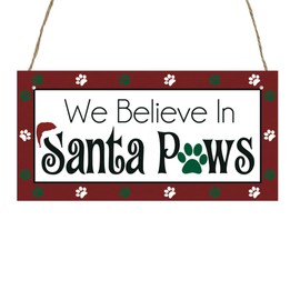 Second Ave Funny Santa Paws Christmas Xmas Dog Owner Wooden Hanging Decoration Festive Home Sign Plaque