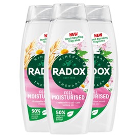 Radox Mineral Therapy Shower Gel Feel Moisturised with Nature Inspired Mood Boosting Fragrance Body Wash for Men and Women Blended with Chamomile and Oat, 450ml (Buy 3)