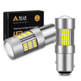 Alla Lighting 54-SMD 1157 7528 BAY15D High Power 4014 Chipsets 6000K Xenon White Xtremely Super Bright Backup Reverse LED Lights Bulbs Replacement