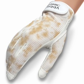 Caddy Classic Signature Sun Glove – Premium Summer Golf Glove with Leather Palm & Air Mesh – Right or Left Hand (Sketch, Medium, Worn ON Left Hand)