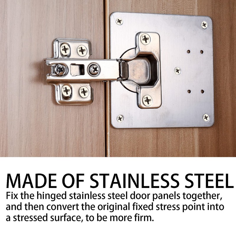 6 Pcs Hinge Repair Plate, Stainless Steel Hinges Repair Plates,