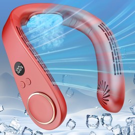 Neck Fans that Blow Cold Air Rechargeable,Cooling Devices for Hot Weather,Chill Cooled Portable Neck Fan Air Conditioner Temperature Control,Battery Operated Neck Fan AC for Office Labor Workers