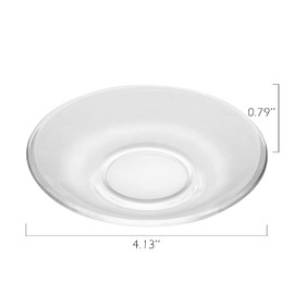 WHJY 6 pcs Clear Glass Plates, 4 inch Glass Plate Set, Small Dessert Plates Tea Plates Bulk