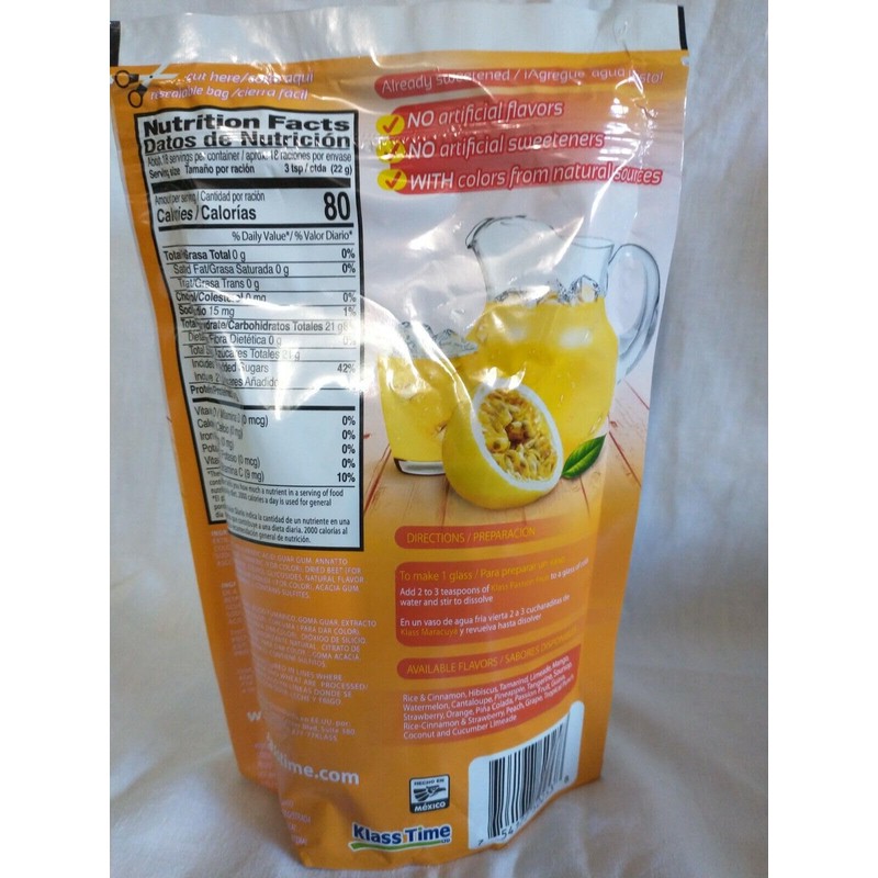 Klass Drink Mix Passion Fruit Maracuya 14.1 Ounce, Pack of