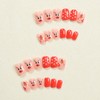 24 Pcs Christmas Square Press on Nails Short Acrylic Fake