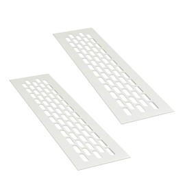 sossai® Alucratis Aluminium Ventilation Grille (Pack of 2) | Rectangular - Dimensions: 24.5 x 6 cm | Colour: White | Powder Coated