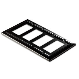 Monarch Abode 19160 Architectural Quad Rocker Wall Switch Plate, 4-Gang, Matte Black