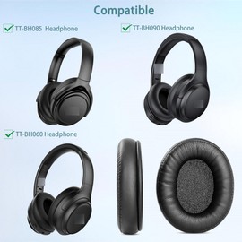 HAIZEEN Ear Pads Compatible with Taotronics SoundSurge 85/TT-BH085 SoundSurge 90/TT-BH090 SoundSurge 60/TT-BH060 Headphones Ear Pads Replacement Cushion (Protein Leather/Memory Foam)