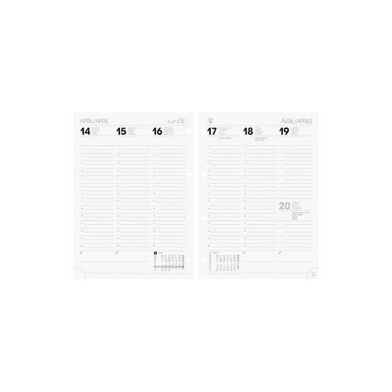 BRUNNEN Weekly Replacement Calendar Model 796 (2025), 2 Pages =