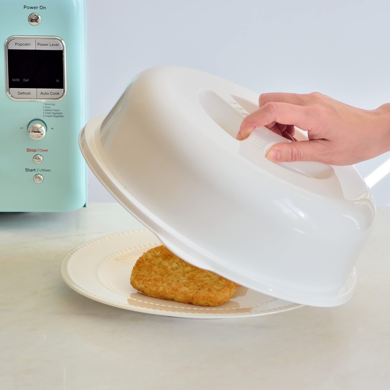 Youngever 2 Pack 12 Inch Plastic Microwave Splatter Covers, Reusable