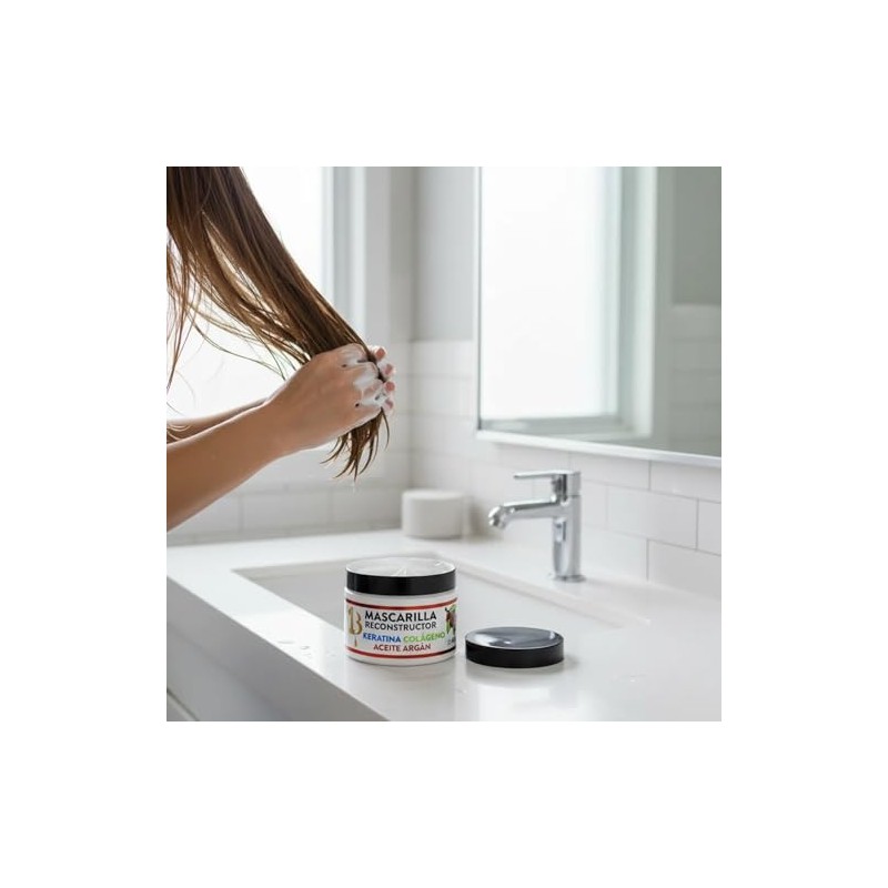 Mascarilla para Cabello Capilar, Reparadora, Reconstructora, con Keratina, Colageno, Aceite