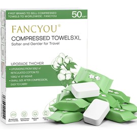 Toallas Desmaquillantes Facial Desechables Comprimidas Grandes, Mini Paños Biodegradables para Toallitas Quitar Maquillaje Kit de Viaje para Travel Essentials,Belleza Salón(50 Unidad Verde)