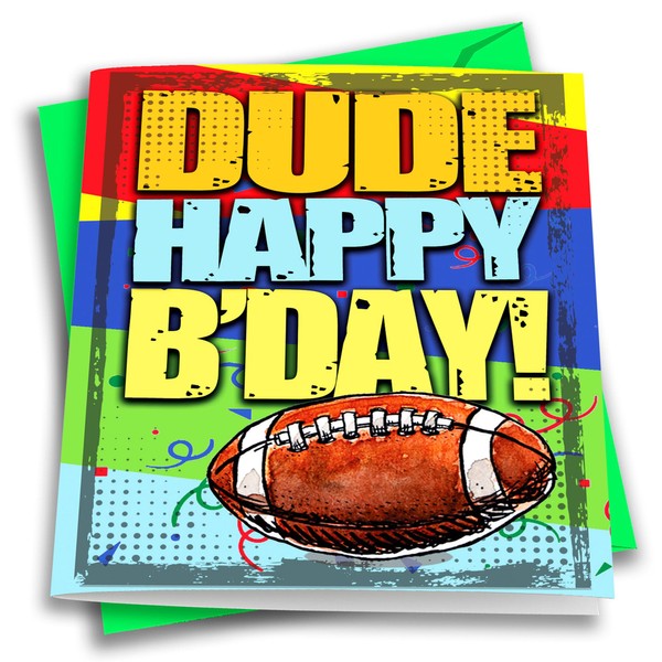 Play Strong DUDE FOOTBALL Happy Birthday Sports Powercard 1-Pack (5x7)