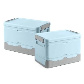 Trixter Cajas Organizadoras De Plástico Pequeñas Con Tapa Apilables Para Almacenamiento Color Azul 2pzs