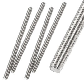 HiPicco Fully Threaded Rod M8 x 150mm 1.25mm Thread Pitch, 4 Pack 304 Stainless Steel Right Hand Threaded Rods Bar Studs for Furniture Machinery Assembly