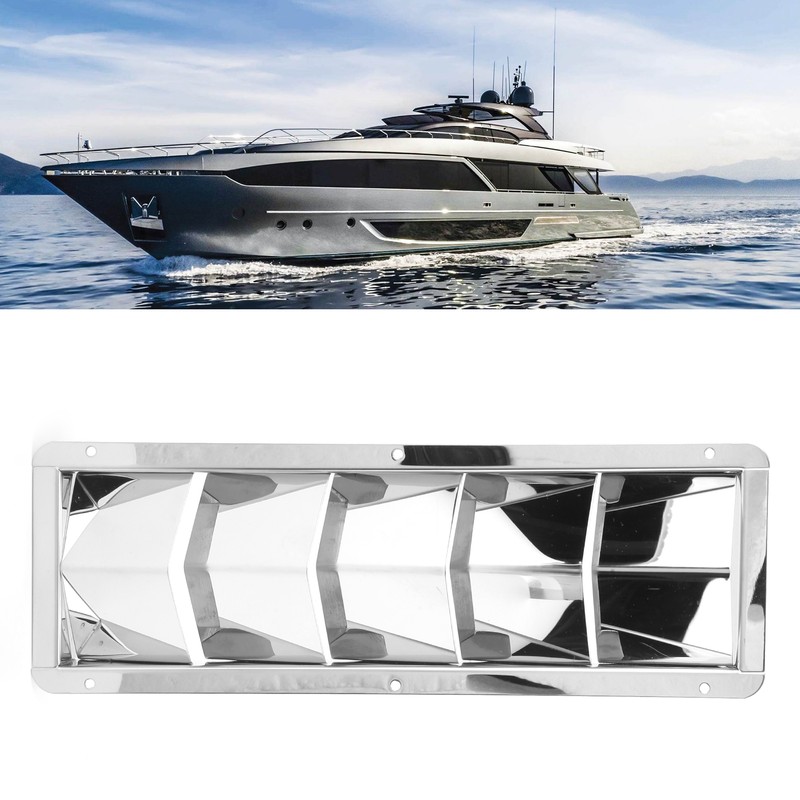 Marine Vent Grille Square Stainless Steel 5 Slot Grid Cover