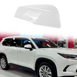 White Right Passenger Side Replacement Mirror Cover Cap Housing for 2020-2025 Toyota Highlander, Toyota Grand Highlander and Toyota Corolla Cross (With Turn Signal Light Model)