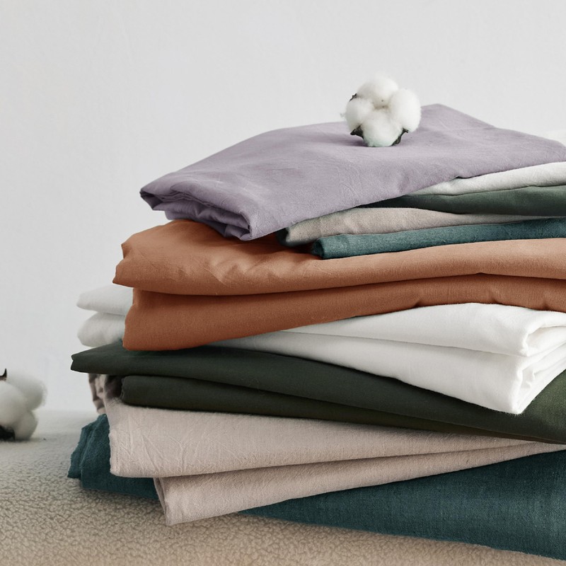 Bedsure 100% Washed Cotton Duvet Cover Queen - Terracotta Minimalist