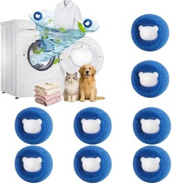 Pet Hair Remover Washing Machine, Pack of 8 Reusable Lint Balls, Washing Machine, Lint Catcher Balls, Hair Catcher Against Pet Hair & Lint, Cat Hair Remover, Dog Hair Remover, Washing Machine