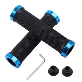 Bicycle Grips Non-slip Rubber Handle Grips Inner Diameter 22mm Left and Right Set with Hex Wrench Fatigue Reduction Non-slip Easy to Grip MTB BMX Mountain Bike Folding Bike Cross Bike Universal (Blue)