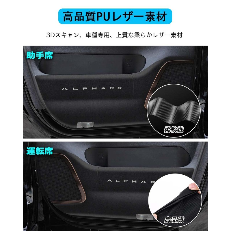 HUDIY Door Kick Guard, For New Alphard 40 Series Vehicles,