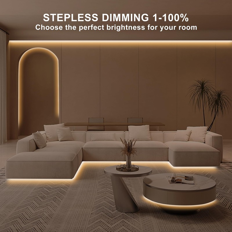 Olaholii 16.4ft COB Led Strip Light with Remote, 2700K Dimmable