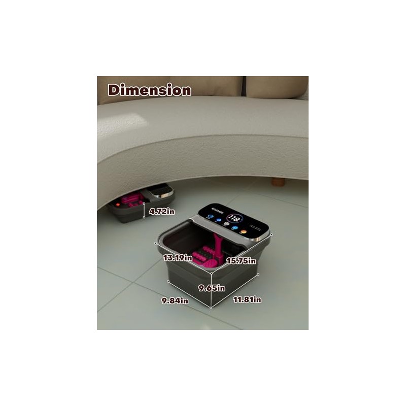 OOAMBB Collapsible Foot Spa with Heat, Bubble,Temp Control,Remote Control, Color