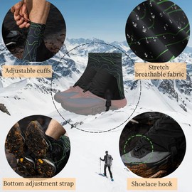 UNIQOCK Low Gaiters,Ankle Gaiters,Snow Boot Guard Gators,Shoe Gaiters,Gators for Hiking Boots,Leg Gaiters,Snake Gaiters,Waterproof Hiking Gaiters for Hunting,Running,Snow,Mountain Climbing