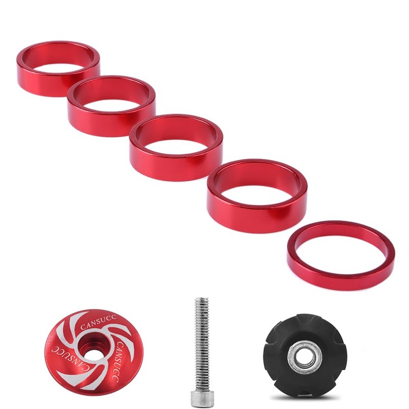 Saipor 9PCS Bicycle Headset Spacer Kit with Stem Top Cap,
