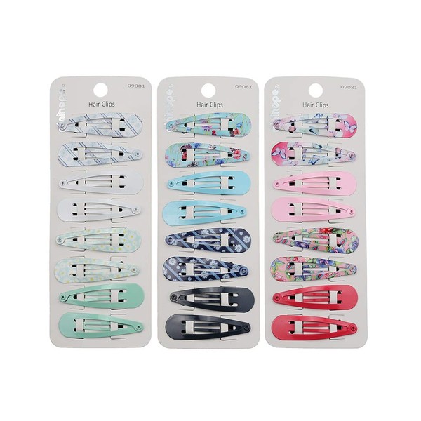 minihope snap clips for grils, snap hair clips for women,