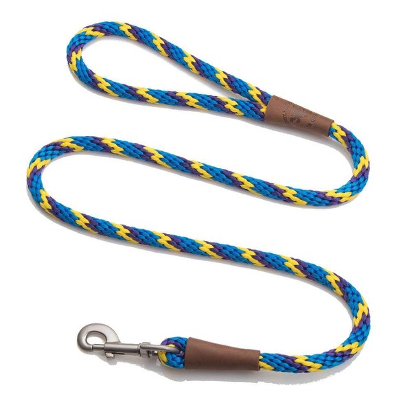 Mendota Pet Snap Leash - British-Style Braided Dog Lead, Made in The USA - Sunset, 1/2 in x 6 ft - for Large Breeds