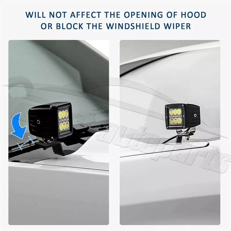 WEISEN Hood LED Light Pod Mounting Brackets For Chevy Silverado