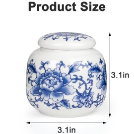 Small Urns for Human Ashes, Ceramic Memorial Mini Urns, Ceramic Urns for Female & Male Pet Ashes,Small Sharing Ash Keepsake with Exquisite Box Honor Your Loved One Lost（Blue &1S）