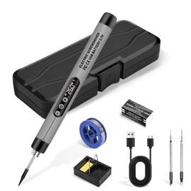 Dmyond Cordless Soldering Iron Kit, USB Rechargeable Portable Cordless Soldering Iron, LCD Digital Adjustable Temperature Thermostatic for Home Appliance Repair, DIY - Grey