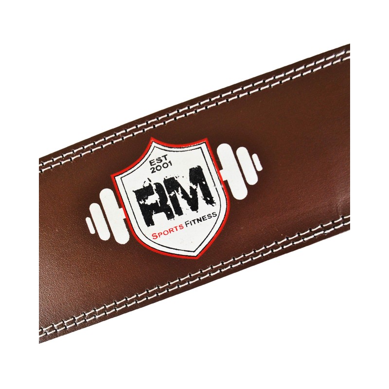 RingMasterUK Weight Lifting Belt 4" Leather Gym Workout Back Support