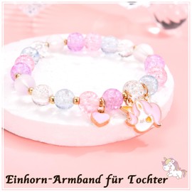 wynn's Einhorn Geschenke für Tochter, Einhorn Armband an Meine Tochter von Mama Papa, Geschenk für Tochter zum Geburtstag Weihnachten Einschulung Kommunion Konfirmation